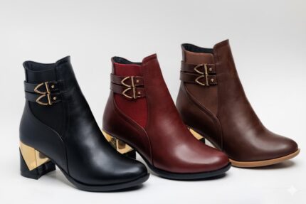 بوت كعب عريض بتصميم فاخر