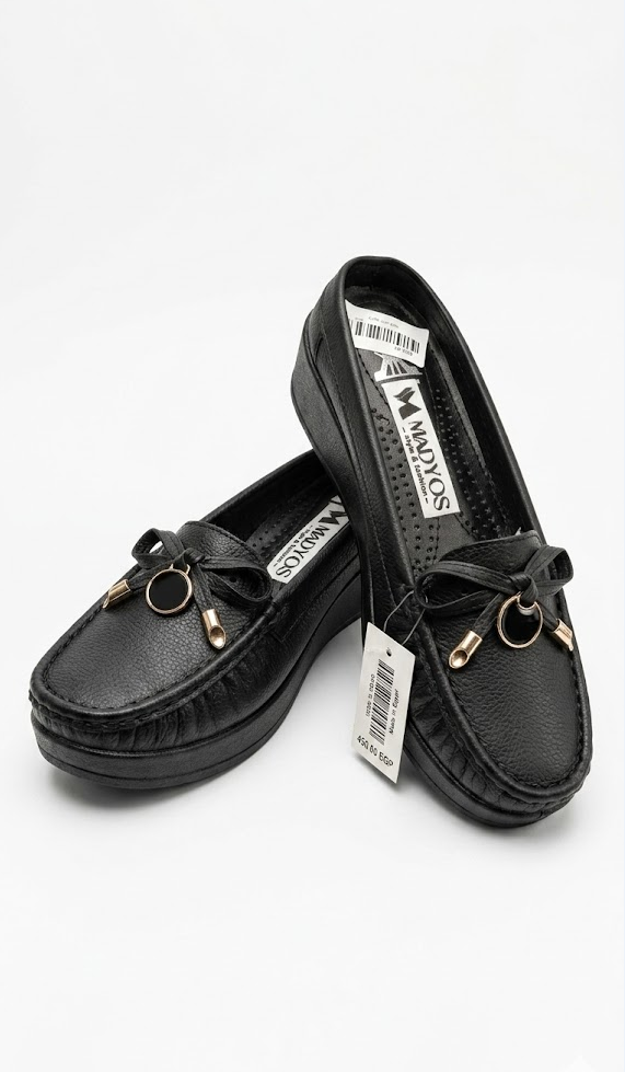 سابو "إيليجانت ويدج" الطبي – جلد محبب بفيونكة رقيقة ونعل بروتان مرتفع - Image 3