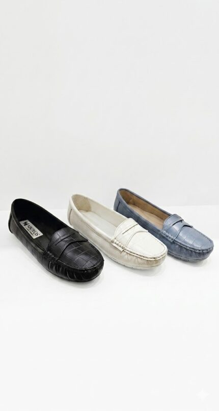 لوفر فلات MADYOS الكلاسيكي بجلد التمساح المضلع